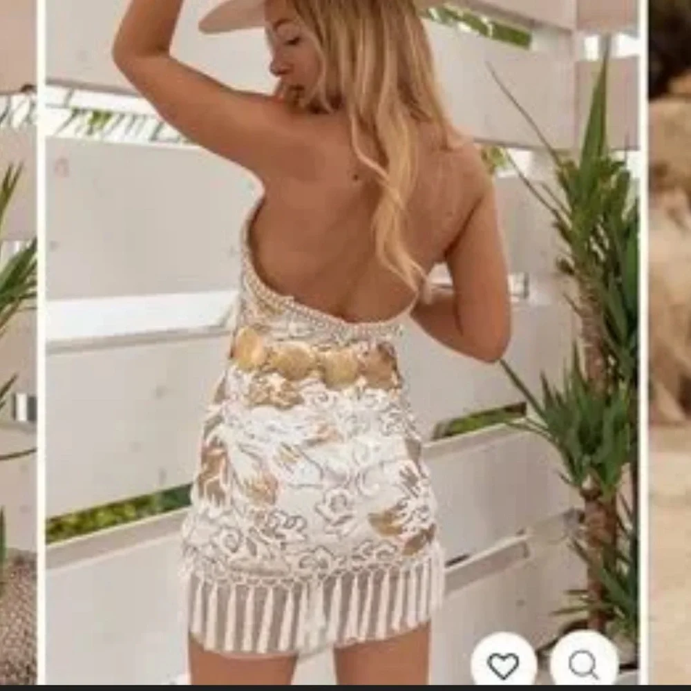 12th tribe like gold dust sequin fringe mini dress - Picture 5 of 7